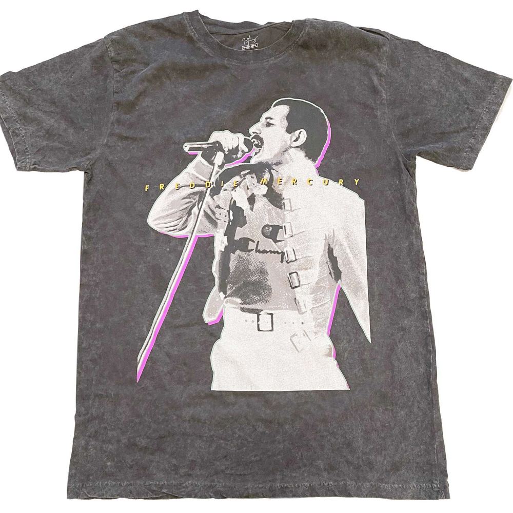 Freddie Mercury - Glow Heren Tshirt - Zwart